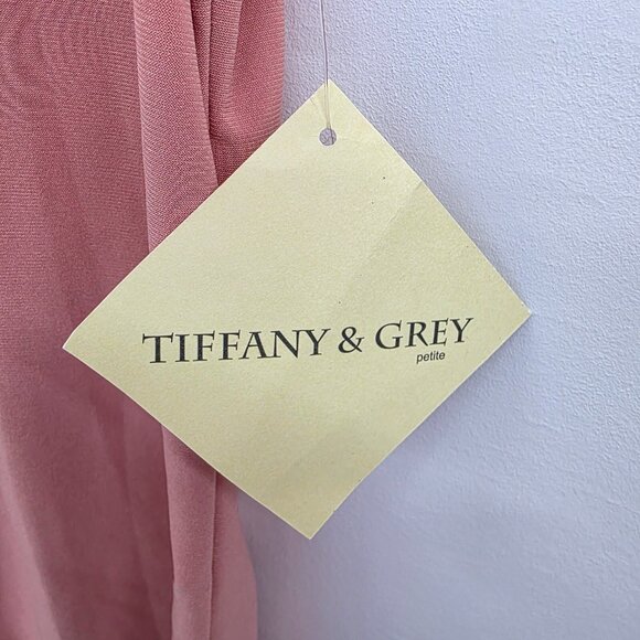 Tiffany & Grey Dusty Rose Knot Front‎ Sleeveless Blouse NWT Petite M Elegant - Picture 10 of 13